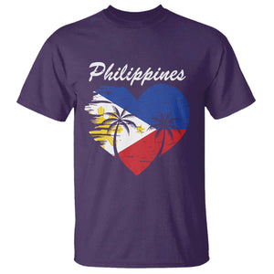 Filipino Pride T Shirt Pinoy Vintage Philippines Flag Heart TS11 Purple Print Your Wear