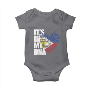Filipino Pride Baby Onesie Its In My DNA Patriotic Philippines Flag TS11 Charcoal Print Your Wear