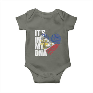 Filipino Pride Baby Onesie Its In My DNA Patriotic Philippines Flag TS11 Military Green Print Your Wear
