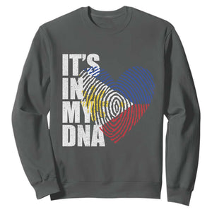Filipino Pride Sweatshirt Its In My DNA Patriotic Philippines Flag TS11 Dark Heather Print Your Wear