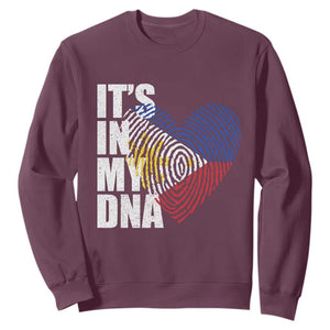 Filipino Pride Sweatshirt Its In My DNA Patriotic Philippines Flag TS11 Maroon Print Your Wear