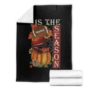 Thanksgiving Tis The Season Throw Blanket American Football Pumpkin Fall Season TS11 Black Print Your Wear