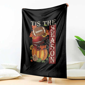 Thanksgiving Tis The Season Throw Blanket American Football Pumpkin Fall Season TS11 Print Your Wear
