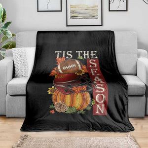 Thanksgiving Tis The Season Throw Blanket American Football Pumpkin Fall Season TS11 Print Your Wear