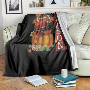 Thanksgiving Tis The Season Throw Blanket American Football Pumpkin Fall Season TS11 Print Your Wear