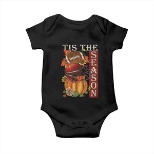 Thanksgiving Tis The Season Baby Onesie American Football Pumpkin Fall Season TS11 Black Print Your Wear