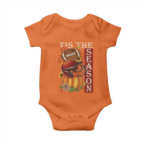 Thanksgiving Tis The Season Baby Onesie American Football Pumpkin Fall Season TS11 Orange Print Your Wear
