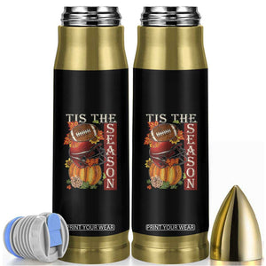 Thanksgiving Tis The Season Bullet Tumbler American Football Pumpkin Fall Season TS11 Black Print Your Wear