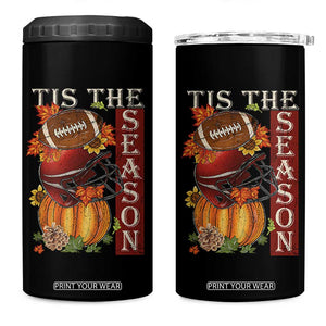 Thanksgiving Tis The Season 4 in 1 Can Cooler Tumbler American Football Pumpkin Fall Season TS11 One Size: 16 oz Black Print Your Wear