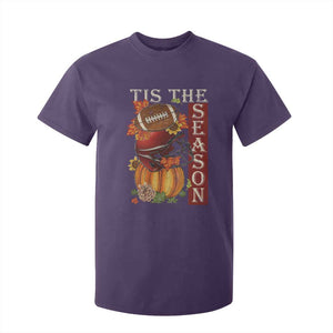 Thanksgiving Tis The Season T Shirt For Kid American Football Pumpkin Fall Season TS11 Purple Print Your Wear