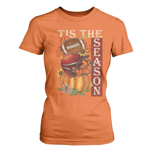 Thanksgiving Tis The Season T Shirt For Women American Football Pumpkin Fall Season TS11 Orange Print Your Wear
