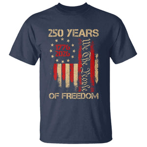 250 Years Of Freedom T Shirt 250th America Anniversary Independence Day TS11 Navy Print Your Wear