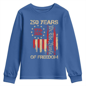 250 Years Of Freedom Youth Sweatshirt 250th America Anniversary Independence Day TS11 Royal Blue Print Your Wear