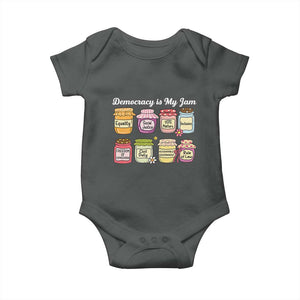 Democracy Is My Jam Baby Onesie Social Justice Protest Resist TS11 Dark Heather Print Your Wear
