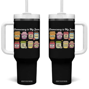 Democracy Is My Jam Tumbler With Handle Social Justice Protest Resist TS11 One Size: 40 oz Black Print Your Wear