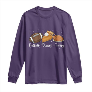 Funny Political Fall Season Long Sleeve Shirt Football Dessert Turkey Thanksgiving TS11 Purple Print Your Wear