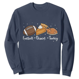 Funny Political Fall Season Sweatshirt Football Dessert Turkey Thanksgiving TS11 Navy Print Your Wear