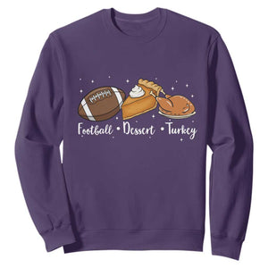 Funny Political Fall Season Sweatshirt Football Dessert Turkey Thanksgiving TS11 Purple Print Your Wear
