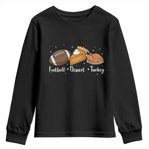 Funny Political Fall Season Youth Sweatshirt Football Dessert Turkey Thanksgiving TS11 Black Print Your Wear