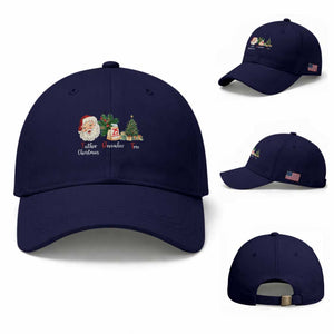 Funny Political Christmas Baseball Cap Father Christmas December Tree TS11 Baseball Cap Universal Fit Navy Print Your Wear