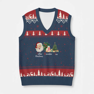 Funny Political Christmas V-Neck Knit Sweater Vest Father Christmas December Tree TS11 Navy Red Print Your Wear