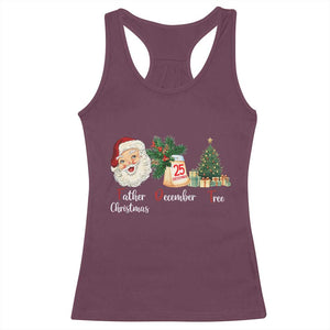 Funny Political Christmas Racerback Tank Top Father Christmas December Tree TS11 Maroon Print Your Wear