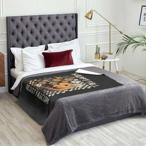 Happy Fall Resist Fascism Throw Blanket Halloween Fall Pumpkin TS11 Print Your Wear