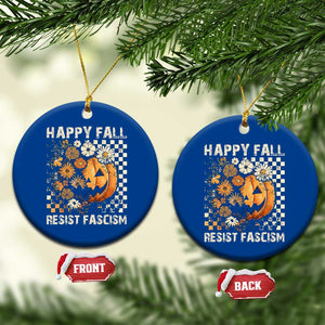 Happy Fall Resist Fascism Ceramic Ornament Halloween Fall Pumpkin TS11 1pc Blue Print Your Wear