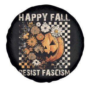 Happy Fall Resist Fascism Spare Tire Cover Halloween Fall Pumpkin TS11 Print Your Wear