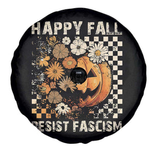Happy Fall Resist Fascism Spare Tire Cover Halloween Fall Pumpkin TS11 Print Your Wear