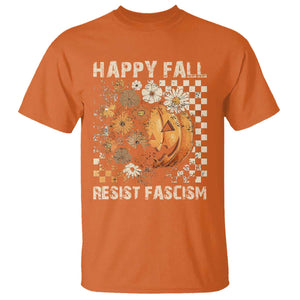 Happy Fall Resist Fascism T Shirt Halloween Fall Pumpkin TS11 Orange Print Your Wear