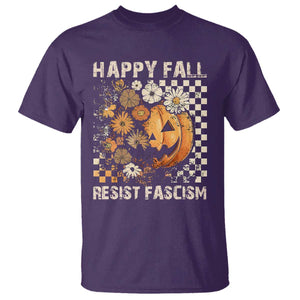 Happy Fall Resist Fascism T Shirt Halloween Fall Pumpkin TS11 Purple Print Your Wear