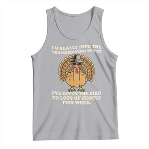 Funny Thanksgiving Turkey Tank Top I Am Really Into The Thanksgiving Spirit I Have Given The Bird TS11 Athletic Heather Print Your Wear