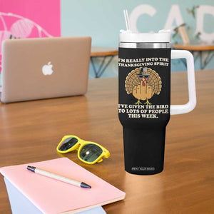 Funny Thanksgiving Turkey Tumbler With Handle I Am Really Into The Thanksgiving Spirit I Have Given The Bird TS11 Print Your Wear