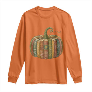 Book Pumpkin Autumn Fall Librarians Bookworm Teacher Long Sleeve Shirt TS11 Orange Print Your Wear