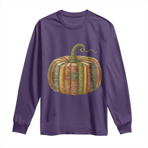 Book Pumpkin Autumn Fall Librarians Bookworm Teacher Long Sleeve Shirt TS11 Purple Print Your Wear