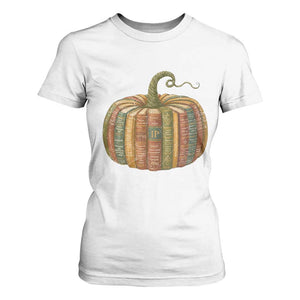 Book Pumpkin Autumn Fall Librarians Bookworm Teacher T Shirt For Women TS11 White Print Your Wear