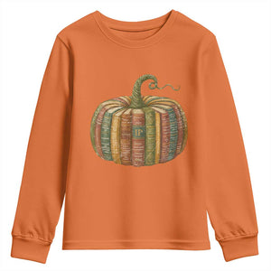 Book Pumpkin Autumn Fall Librarians Bookworm Teacher Youth Sweatshirt TS11 Orange Print Your Wear