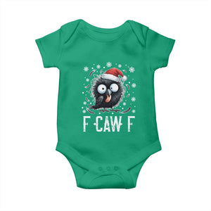 Funny F Caw F Christmas Crow Baby Onesie Santa Raven Xmas Holiday TS11 Irish Green Print Your Wear