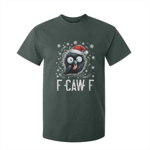 Funny F Caw F Christmas Crow T Shirt For Kid Santa Raven Xmas Holiday TS11 Dark Forest Green Print Your Wear