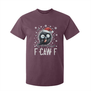 Funny F Caw F Christmas Crow T Shirt For Kid Santa Raven Xmas Holiday TS11 Maroon Print Your Wear