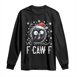Funny F Caw F Christmas Crow Long Sleeve Shirt Santa Raven Xmas Holiday TS11 Black Print Your Wear
