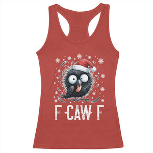 Funny F Caw F Christmas Crow Racerback Tank Top Santa Raven Xmas Holiday TS11 Red Print Your Wear