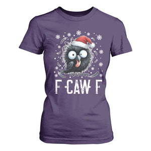 Funny F Caw F Christmas Crow T Shirt For Women Santa Raven Xmas Holiday TS11 Purple Print Your Wear