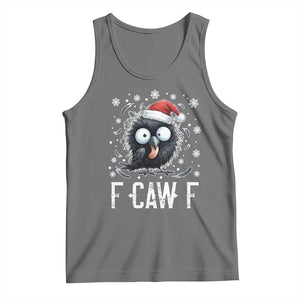 Funny F Caw F Christmas Crow Tank Top Santa Raven Xmas Holiday TS11 Black Heather Print Your Wear