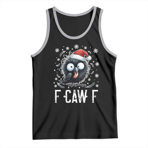 Funny F Caw F Christmas Crow Tank Top Santa Raven Xmas Holiday TS11 Black Athletic Heather Print Your Wear