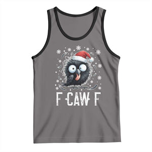 Funny F Caw F Christmas Crow Tank Top Santa Raven Xmas Holiday TS11 Deep Heather Black Print Your Wear