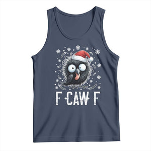 Funny F Caw F Christmas Crow Tank Top Santa Raven Xmas Holiday TS11 Navy Print Your Wear