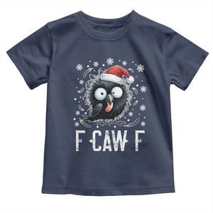 Funny F Caw F Christmas Crow Toddler T Shirt Santa Raven Xmas Holiday TS11 Navy Print Your Wear