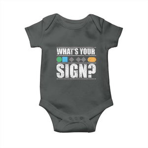 Funny Ski Snowboard Whats Your Sign Baby Onesie TS11 Dark Heather Print Your Wear